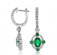 Emerald and Diamond Earrings - 02021748 | Heming Diamond Jewellers | London