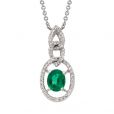 Emerald and Diamond Pendant - 00019718 | Heming Diamond Jewellers | London