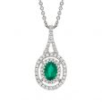 Emerald and Diamond Pendant - 00019720 | Heming Diamond Jewellers | London