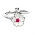 Enamel & Ruby Rose Ring - 00021737 | Heming Diamond Jewellers | London