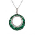 Green Garnet and Diamond Pendant - 00020894 | Heming Diamond Jewellers | London