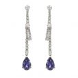 Iolite and Diamond Drop Earrings - 02020277 | Heming Diamond Jewellers | London
