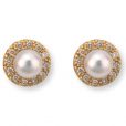 Pearl and Diamond Cluster Earrings - 00022083 | Heming Diamond Jewellers | London