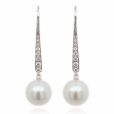 Pearl and Diamond Drop Earrings - 00025079 | Heming Diamond Jewellers | London