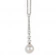 Pearl and Diamond Drop Pendant - 00019683 | Heming Diamond Jewellers | London