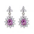 Pink Sapphire and Diamond Drops - 00019746 | Heming Diamond Jewellers | London