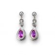Pink Sapphire and Diamond Earrings - 00024165 | Heming Diamond Jewellers | London