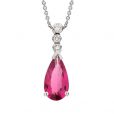 Pink Tourmaline and Diamond Pendant - 00019758 | Heming Diamond Jewellers | London