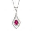 Pink Tourmaline and Diamond Pendant - 00019776 | Heming Diamond Jewellers | London