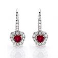Ruby and Diamond Drop Earrings - 00019424 | Heming Diamond Jewellers | London