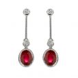 Ruby and Diamond Drop Earrings - 00020948 | Heming Diamond Jewellers | London