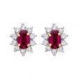 Ruby and Diamond Earrings - 00019736 | Heming Diamond Jewellers | London