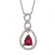 Ruby and Diamond Pendant - 00019725 | Heming Diamond Jewellers | London