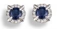 Sapphire And Diamond Cluster Earrings - 00024612 | Heming Diamond Jewellers | London