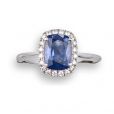 Sapphire and Diamond Cluster Ring - 00022586 | Heming Diamond Jewellers | London