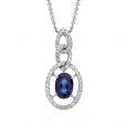 Sapphire and Diamond Pendant - 00019712 | Heming Diamond Jewellers | London
