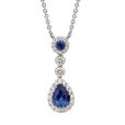 Sapphire and Diamond Pendant - 00019714 | Heming Diamond Jewellers | London
