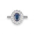 Sapphire & Diamond Cluster Ring - 00022597 | Heming Diamond Jewellers | London