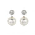 South Sea Pearl and Diamond Drop Earrings - 00020080 | Heming Diamond Jewellers | London