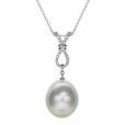 South Sea Pearl and diamond drop pendant - 00021185 | Heming Diamond Jewellers | London