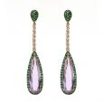 Suffragette Amethyst & Tsavorite Earrings - 00019569 | Heming Diamond Jewellers | London