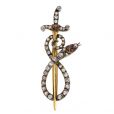 Victorian Diamond Snake and Sword Brooch - 00019323 | Heming Diamond Jewellers | London