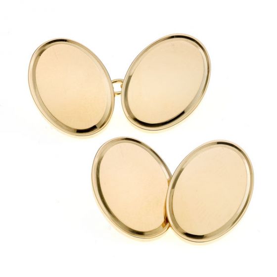 18ct Gold Cufflinks 1mm Gauge - 00019484 | Heming Diamond Jewellers | London