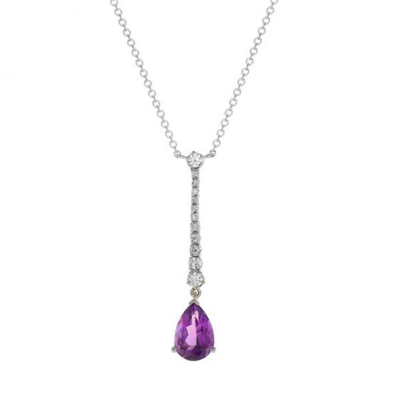 Amethyst and diamond pendant - 02020256 | Heming Diamond Jewellers | London