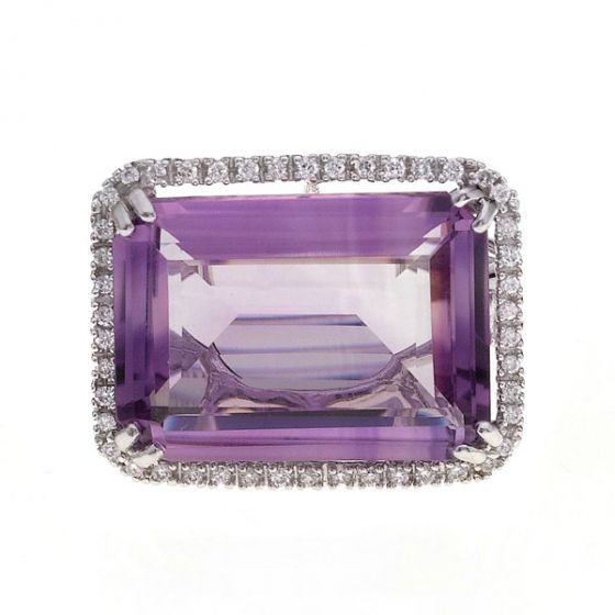 Amethyst & Diamond Cluster Ring - 00020402 | Heming Diamond Jewellers | London