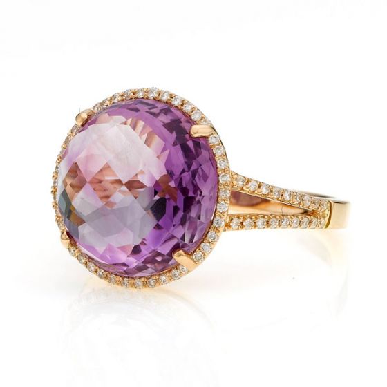 Amethyst & Diamond Dress Ring - 00020435 | Heming Diamond Jewellers | London