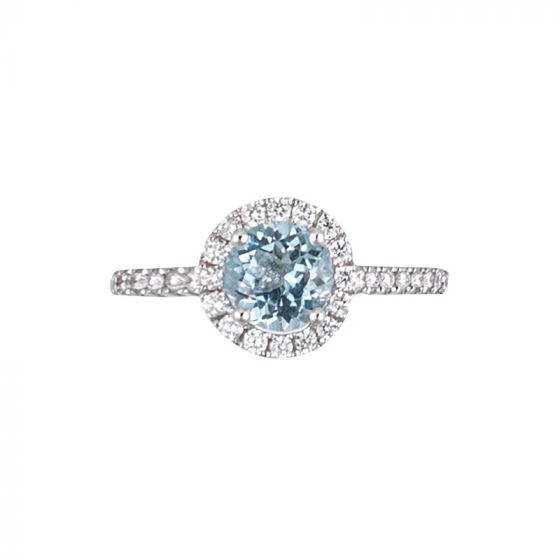 Aquamarine & Diamond Ring - 00022407 | Heming Diamond Jewellers | London