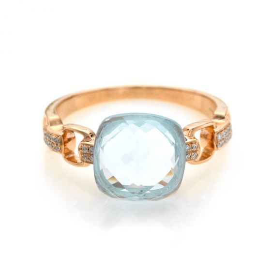 Blue Topaz & Diamond Ring - 00020888 | Heming Diamond Jewellers | London