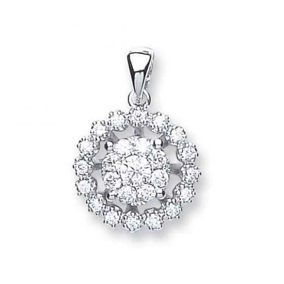 Diamond Cluster Pendant - 00021462 | Heming Diamond Jewellers | London