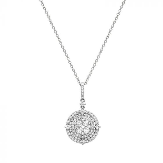 Diamond cluster pendant - 00023019 | Heming Diamond Jewellers | London