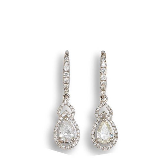 Diamond Drop Earrings - 02022281 | Heming Diamond Jewellers | London