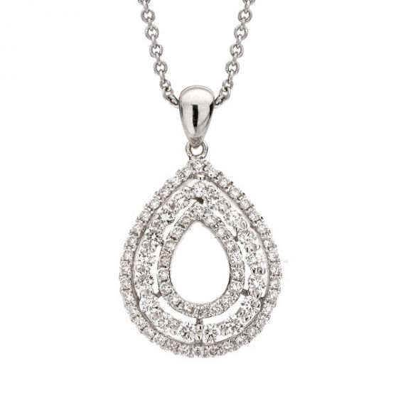 Diamond Drop Pendant - 00019759 | Heming Diamond Jewellers | London