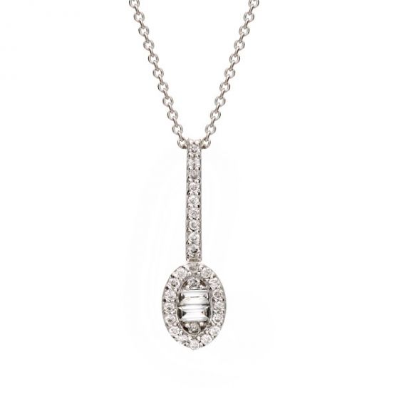 Diamond Drop Pendant - 00020869 | Heming Diamond Jewellers | London