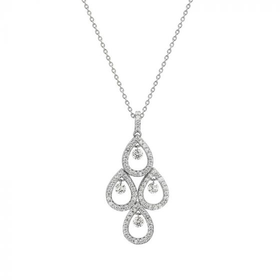 Diamond Drop Pendant - 00022819 | Heming Diamond Jewellers | London