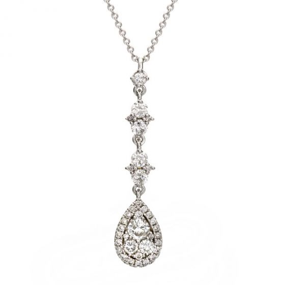 Diamond Drop Set Pendant - 00020851 | Heming Diamond Jewellers | London