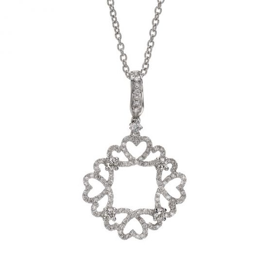 Diamond Heart Pendant - 00019273 | Heming Diamond Jewellers | London