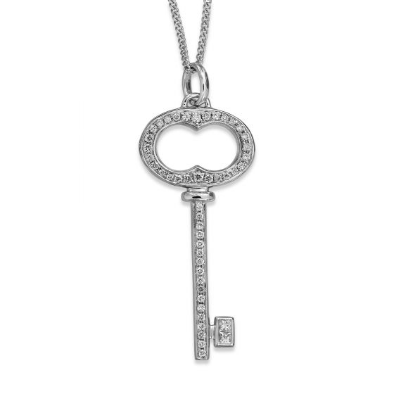 Diamond Key Pendant - 02021438 | Heming Diamond Jewellers | London