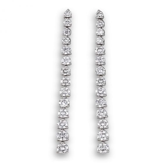 Diamond Line Drop Earrings - 00024682 | Heming Diamond Jewellers | London