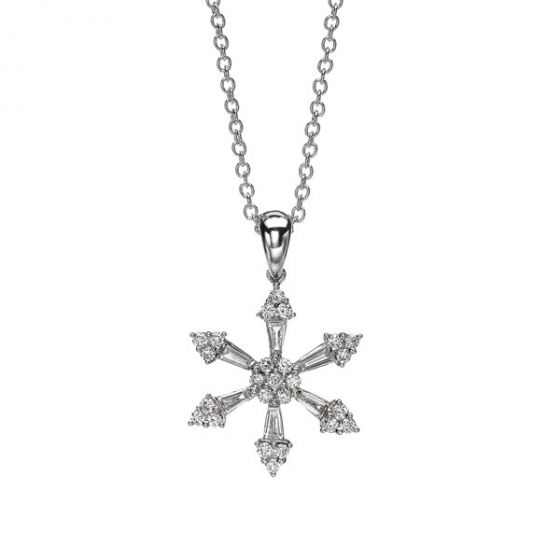 Diamond Snowflake Pendant - 00019275 | Heming Diamond Jewellers | London