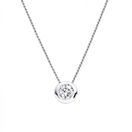 Diamond Solitaire Pendant - 01020647 | Heming Diamond Jewellers | London