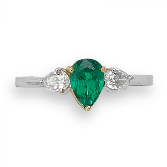 Emerald & Diamond Ring - 01021962 | Heming Diamond Jewellers | London