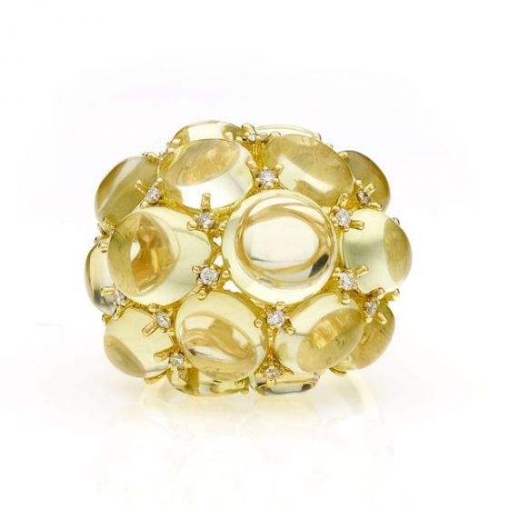Lemon Quartz Bubble Ring - 00020406 | Heming Diamond Jewellers | London