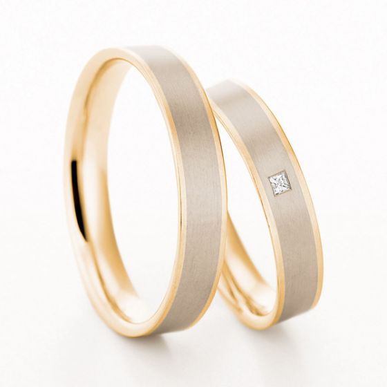 Pair of Platinum & 18ct 4mm Wedding Rings by Christian Bauer - 00019163 | Heming Diamond Jewellers | London