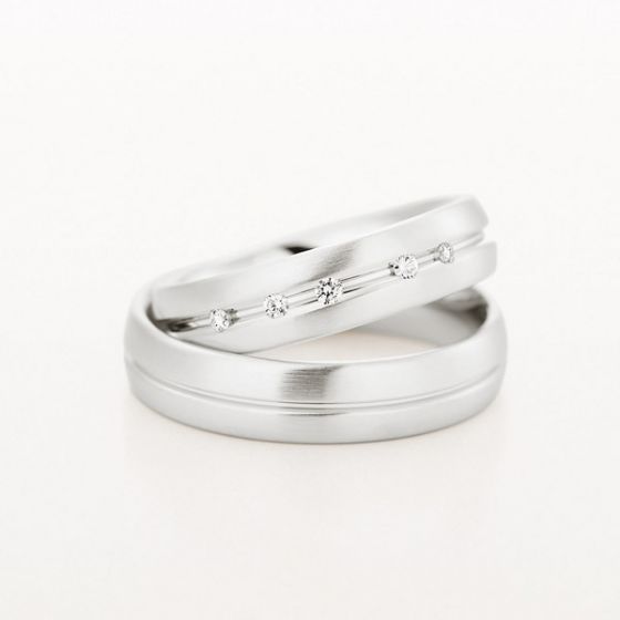 Pair of Platinum 5mm Wedding Rings by Christian Bauer - 00019133 | Heming Diamond Jewellers | London