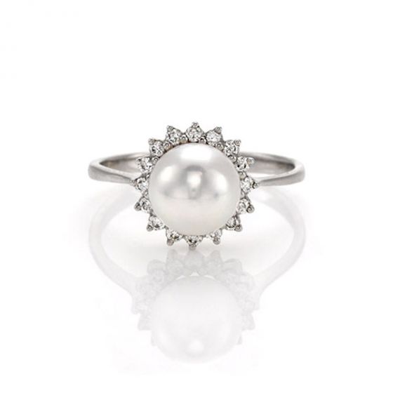 Pearl and Diamond Ring - 00020110 | Heming Diamond Jewellers | London