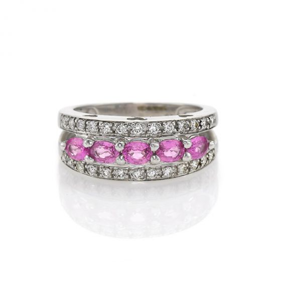 Pink Sapphire & Diamond Ring - 00018523 | Heming Diamond Jewellers | London